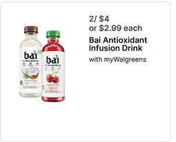 Walgreens Bai Antioxidant Infusion Drink offer