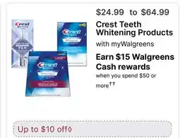 Walgreens Crest Teeth Whitening Products offer