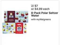 Walgreens 8-Pack Polar Seltzer Water offer