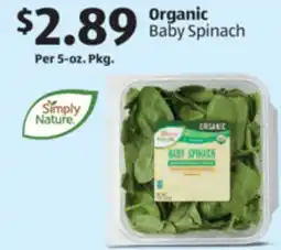 Aldi Organic Baby Spinach offer