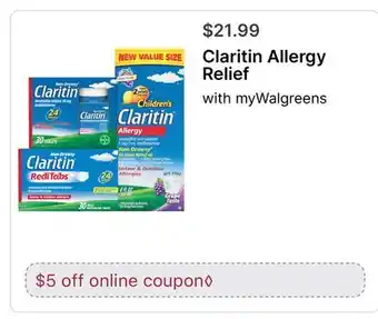 Walgreens Claritin Allergy Relief offer