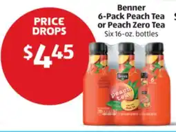 Aldi Benner 6-Pack Peach Tea or Peach Zero Tea offer