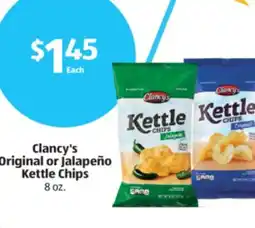 Aldi Clancy's Original or Jalapeño Kettle Chips offer
