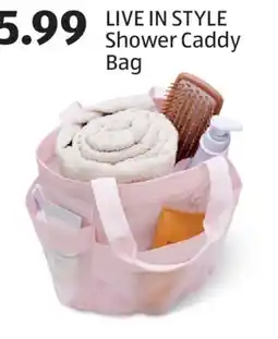 Aldi LIVE IN STYLE Shower Caddy Bag offer