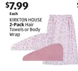 Aldi KIRKTON HOUSE 2-Pack Hair Towels or Body Wrap offer