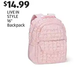 Aldi LIVE IN STYLE 16 Backpack offer