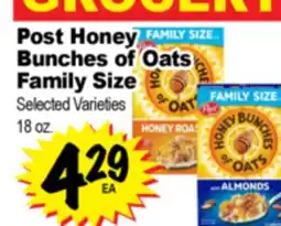 Superior Grocers Post Honey Bunches of Oats Family Size offer