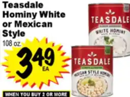 Superior Grocers Teasdale Hominy White or Mexican Style offer