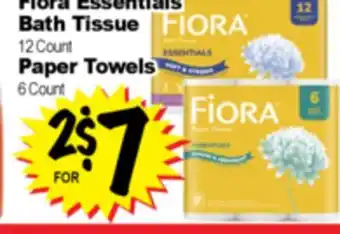 Superior Grocers Fiora Essentials Bath Tissue 12 Count Paper Towels 6 Count offer