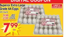 Superior Grocers Superior Extra Large Grade AA Eggs offer