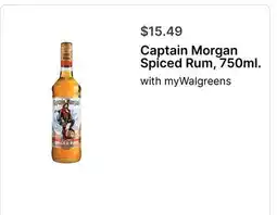 Walgreens Captain Morgan Spiced Rum, 750ml offer