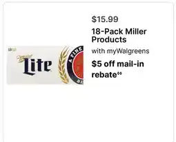 Walgreens 18-Pack Miller Products offer