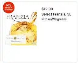 Walgreens Select Franzia 5L offer