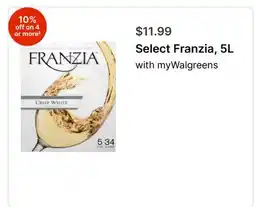 Walgreens Select Franzia, 5L offer