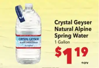 Vallarta Supermarkets Crystal Geyser Natural Alpine Spring Water offer