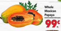 Vallarta Supermarkets Whole Mexican Papaya / PAPAYA ENTERA MEXICANA offer
