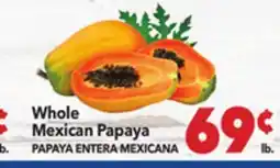 Vallarta Supermarkets Whole Mexican Papaya/PAPAYA ENTERA MEXICANA offer