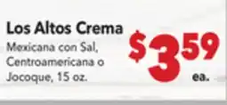Vallarta Supermarkets Los Altos Crema offer