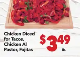 Vallarta Supermarkets Chicken Diced for Tacos, Chicken Al Pastor, Fajitas offer