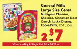 Vallarta Supermarkets General Mills Large Size Cereal offer