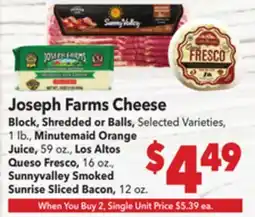 Vallarta Supermarkets Joseph Farms Cheese offer