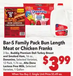 Vallarta Supermarkets Bar-S Family Pack Bun Length Meat offer