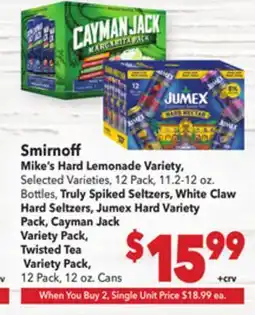 Vallarta Supermarkets Smirnoff Mike's Hard Lemonade offer