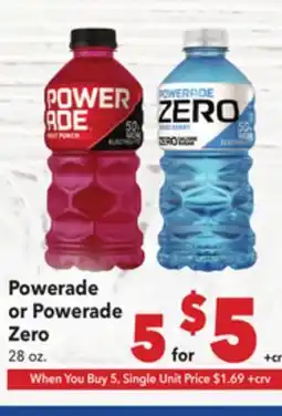 Vallarta Supermarkets Powerade or Powerade Zero offer
