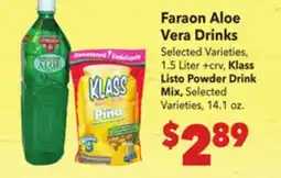Vallarta Supermarkets Faraon Aloe Vera Drinks offer