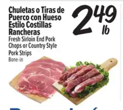 El Super Fresh Fresh Sirloin End Pork Chops or Country Style Pork Strips offer