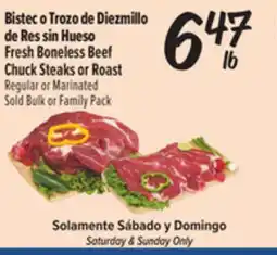El Super Fresh Boneless Beef Chuck Steaks or Roast offer