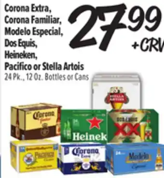 El Super Corona Extra, Corona Familiar, Modelo Especial, Dos Equis, Heineken, Pacifico or Stella Artois offer