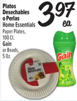 El Super Home Essentials Paper Plates,100 Ct. Gain or Beads, 5 Oz offer