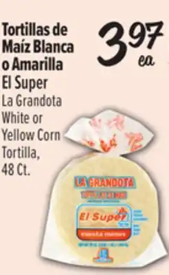 El Super La Grandota White or Yellow Corn Tortilla offer