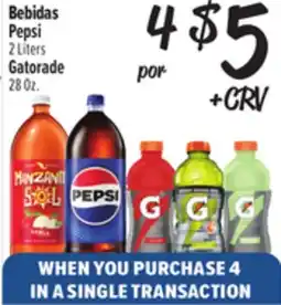 El Super Pepsi 2 Liters, Gatorade 28 Oz offer