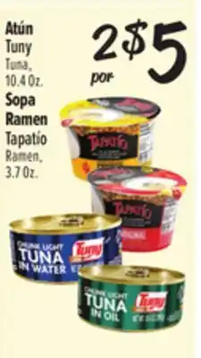 El Super Tuny Tuna, 10.4 Oz., Tapatío Ramen, 3.7Oz offer