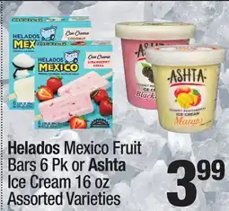 Super King Markets Helados Mexico Fruit Bars 6 Pk or Ashta Ice Cream 16 oz offer