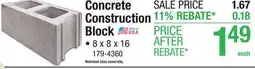 Menards Concrete Construction Block offer