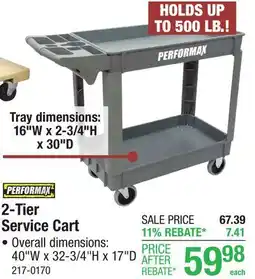 Menards 2-Tier Service Cart offer