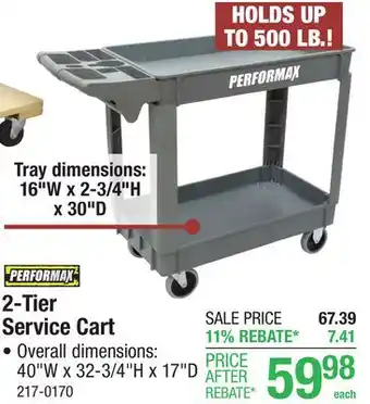Menards 2-Tier Service Cart offer