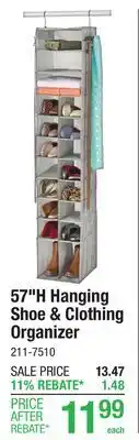Menards 57 H Hanging Shoe & Clothing Organizer offer