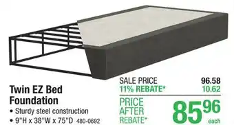 Menards Twin EZ Bed Foundation offer