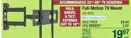 Menards Full-Motion TV Mount offer