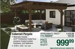 Menards Cabernet Pergola offer