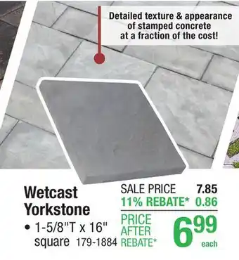 Menards Wetcast Yorkstone offer