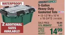 Menards 5-Gallon Heavy-Duty Gasketed Tote offer