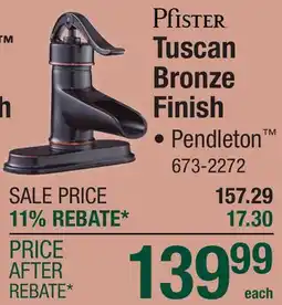 Menards Tuscan Bronze Finish offer