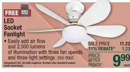Menards LED Socket Fanlight offer