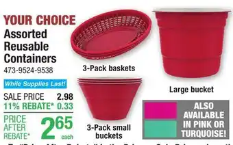 Menards Assorted Reusable Containers offer