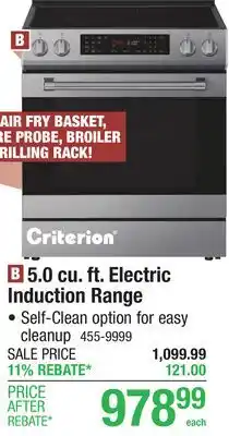 Menards 5.0 cu. ft. Electric Induction Range offer